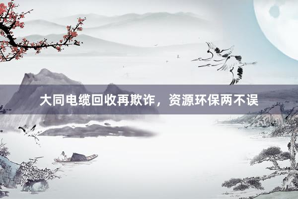 大同电缆回收再欺诈，资源环保两不误