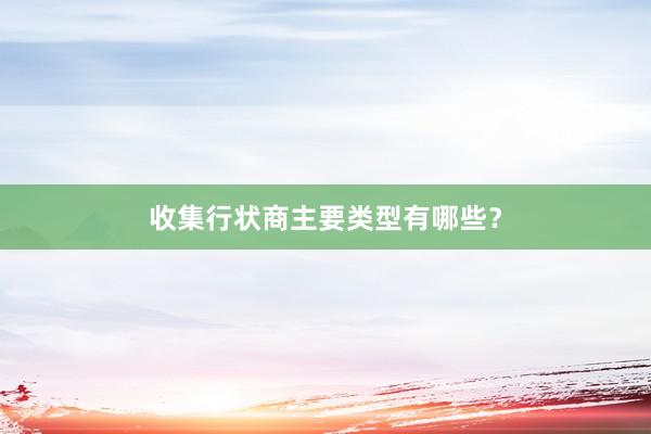 收集行状商主要类型有哪些？